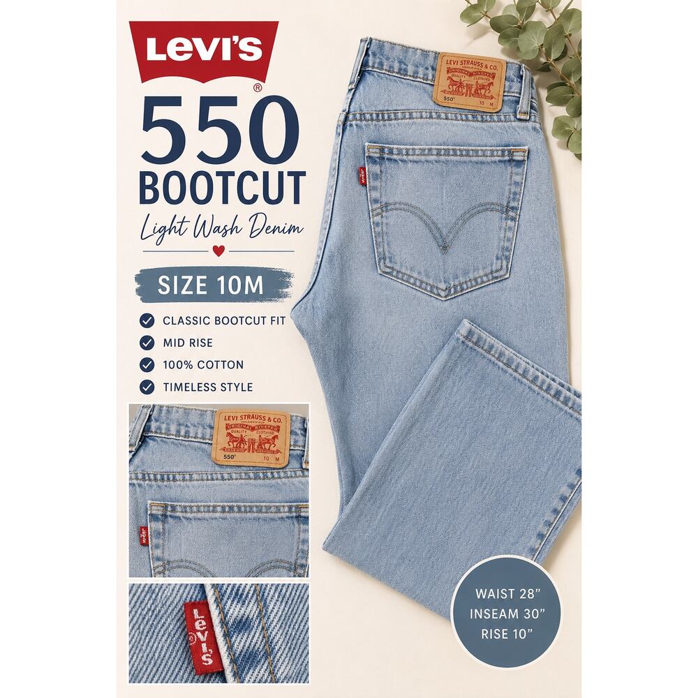 Levi's 550 Bootcut Jeans Women's Size 10M Light Wash